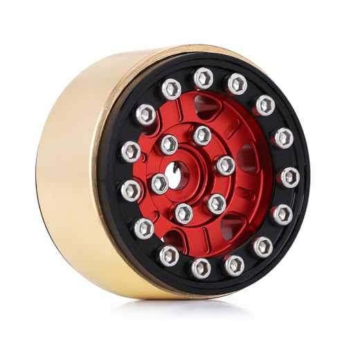 INJORA Brass Internal Beadlock Ring for 1.0" RC Wheels – 13g Weight for SCX24 Crawler