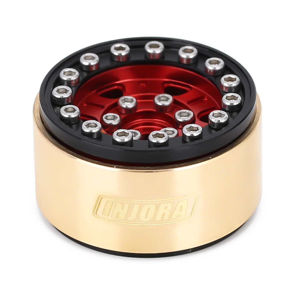 INJORA Brass Internal Beadlock Ring for 1.0" RC Wheels – 13g Weight for SCX24 Crawler