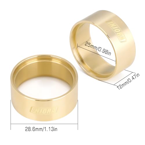 INJORA Brass Internal Beadlock Ring for 1.0" RC Wheels – 13g Weight for SCX24 Crawler