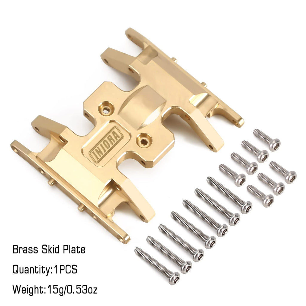 INJORA Brass Skid Plate for 1/24 RC Crawler Axial SCX24 Gladiator Bronco C10 JLU Deadbolt - Gold