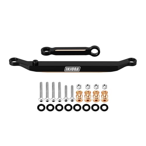 INJORA Brass Steering Links (Black, 14g) – Upgrade for SCX24 1/24 RC Crawler