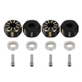 INJORA Brass Wheel Hex Hub 7mm: Black Coated CNC Adapter for Axial SCX10 PRO/III/UTB10 1/10 RC Crawler