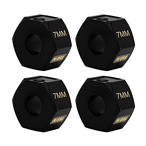 INJORA Brass Wheel Hex Hub 7mm: Black Coated CNC Adapter for Axial SCX10 PRO/III/UTB10 1/10 RC Crawler