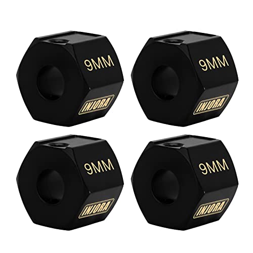 INJORA Brass Wheel Hex Hub 9mm Black Coating for Axial SCX10 PRO SCX10 III UTB10 Upgrade