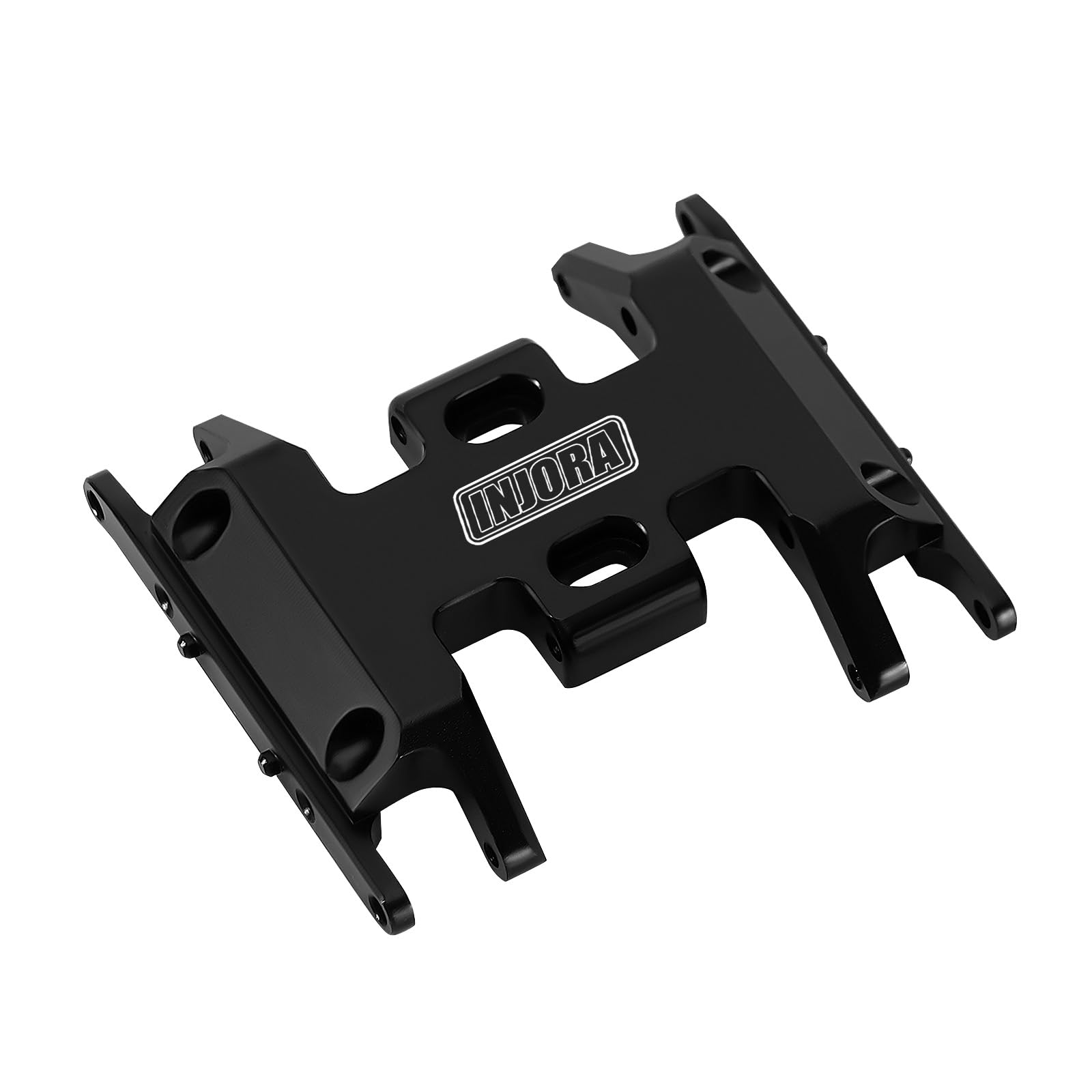 INJORA CNC Aluminum Skid Plate for SCX24 RC Crawler – Forward/Reverse, Flat Bottom, Black