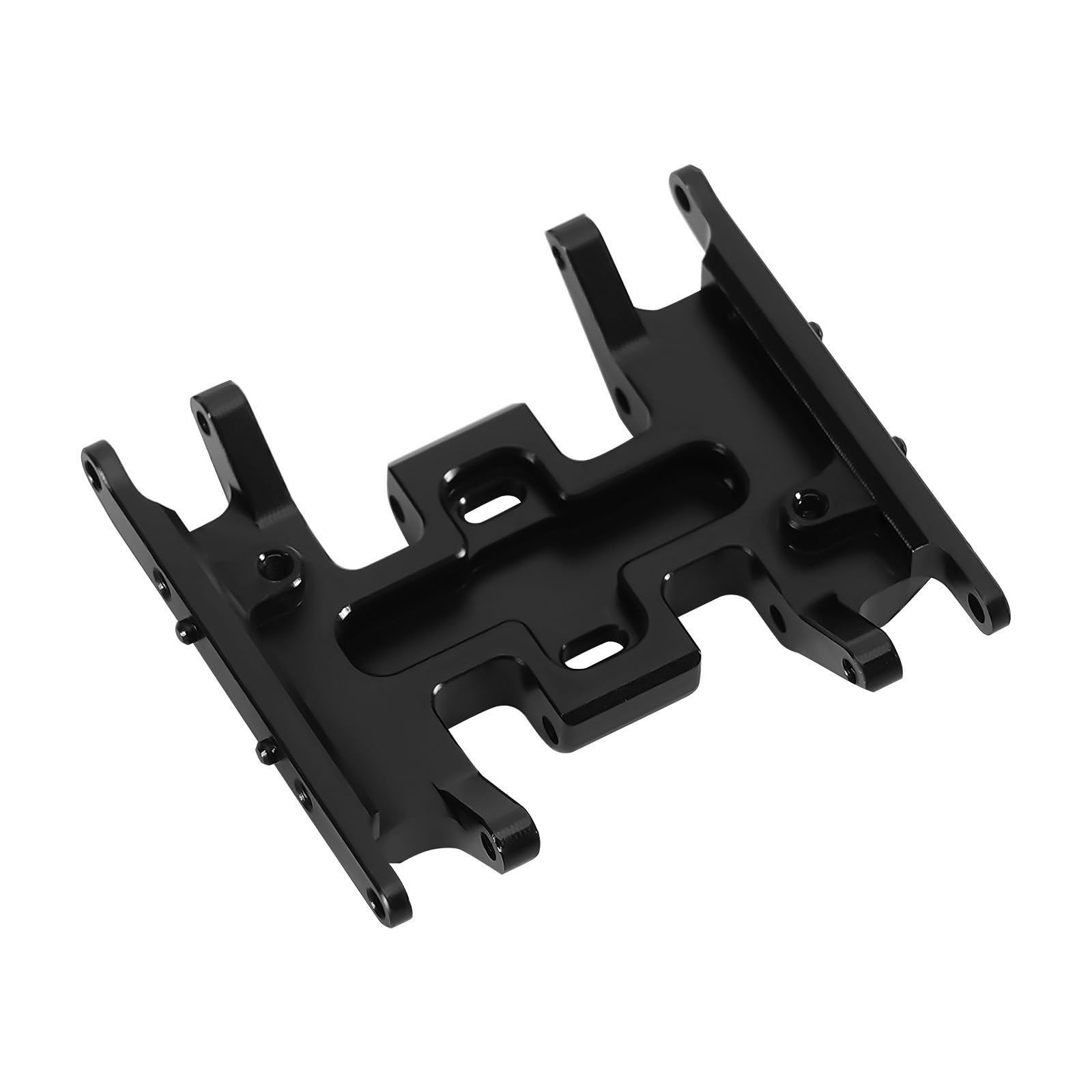 INJORA CNC Aluminum Skid Plate for SCX24 RC Crawler – Forward/Reverse, Flat Bottom, Black