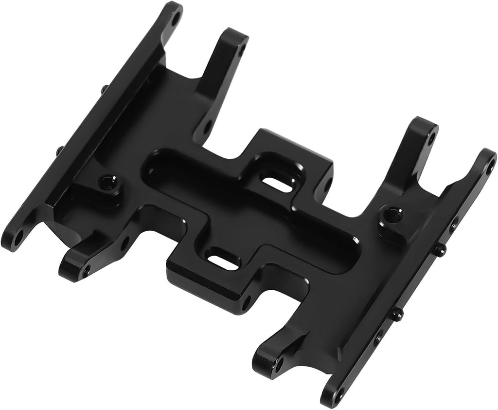 INJORA CNC Aluminum Skid Plate for SCX24 RC Crawler – Forward/Reverse, Flat Bottom, Black