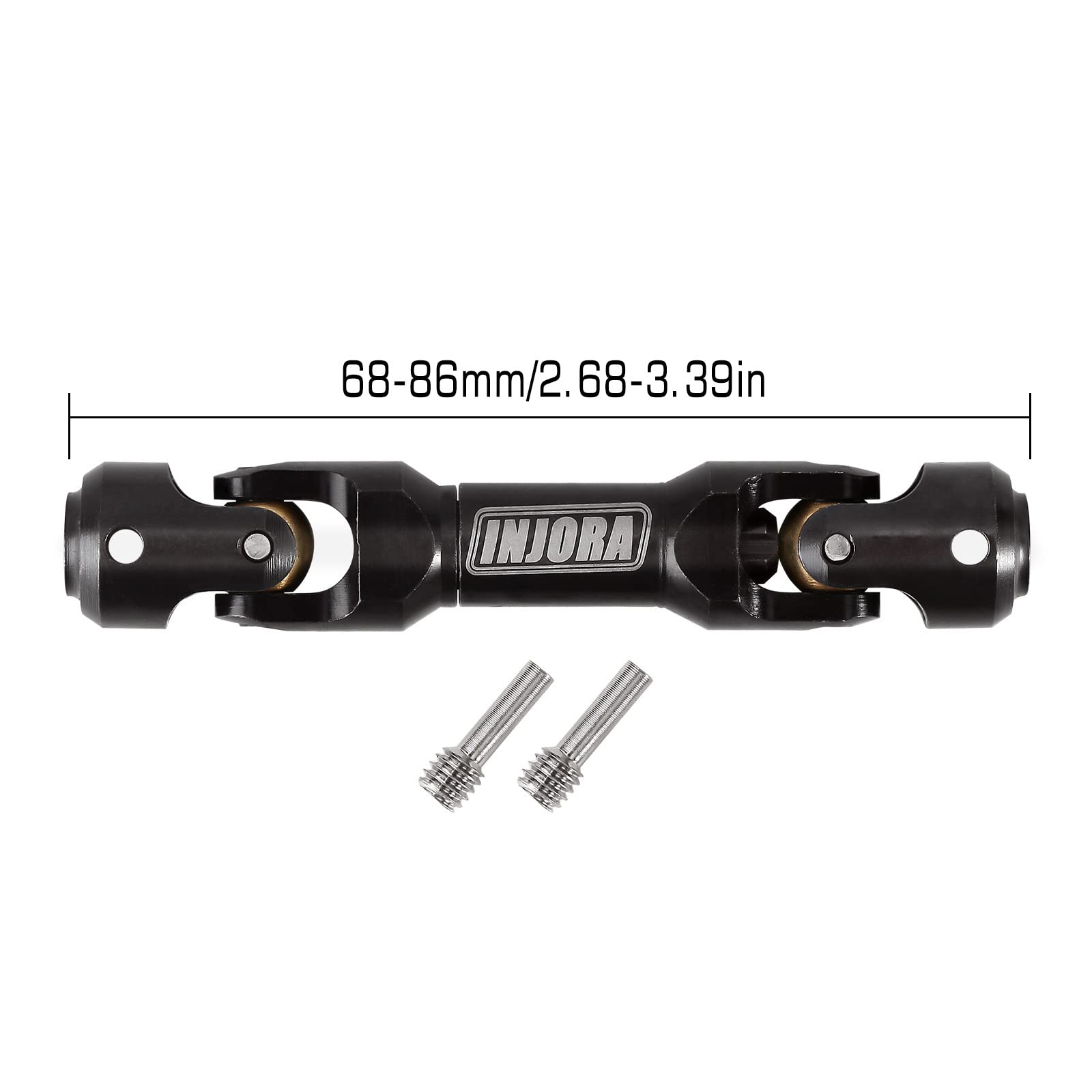 INJORA Heavy-Duty Steel Drive Shaft for 1/10 RC Crawlers (68-86mm) – Compatible with SCX10, TRX4, Redcat Gen8