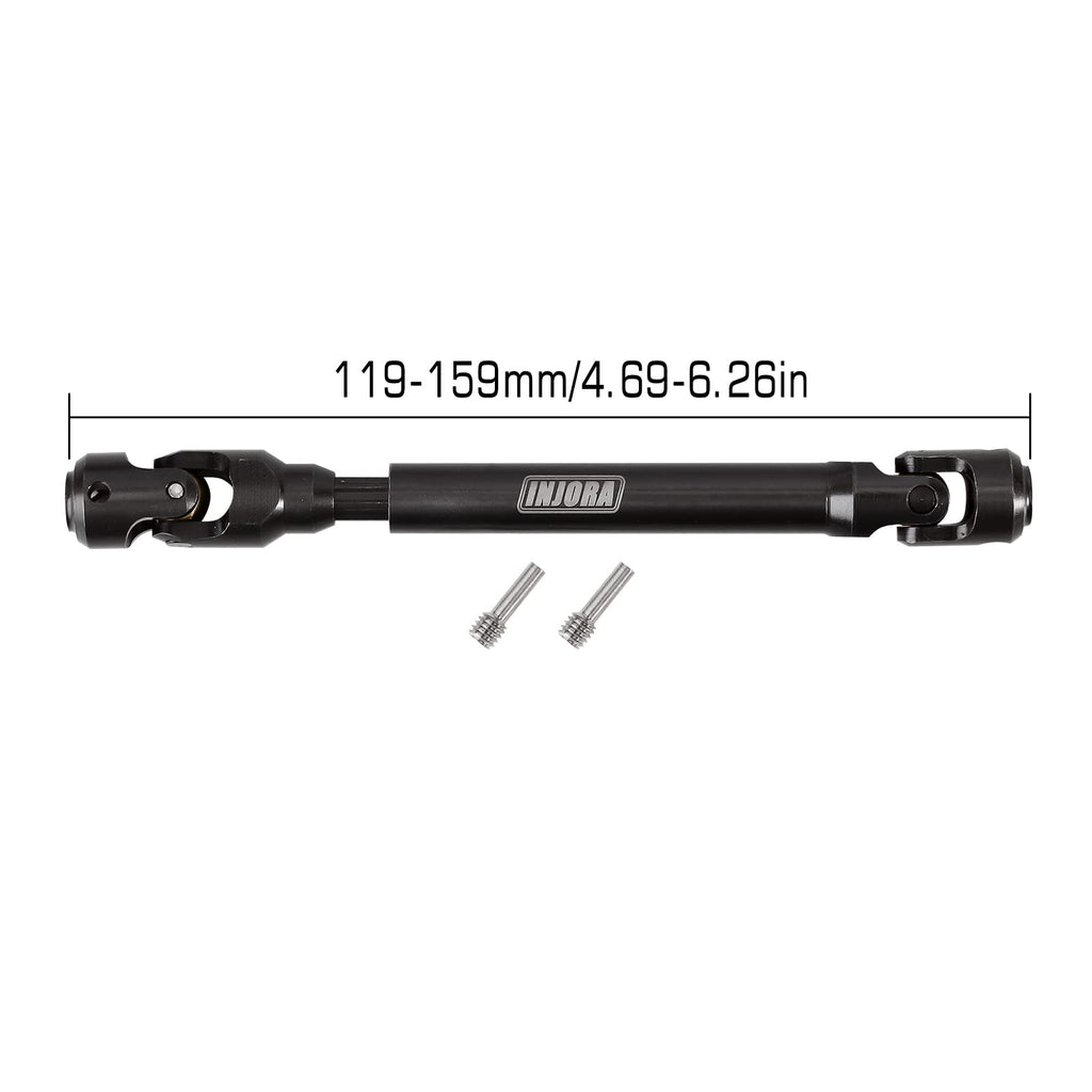 INJORA Heavy-Duty Steel Drive Shaft for 1/10 RC Crawlers – SCX10, TRX4, Redcat Gen8 (119-159mm)