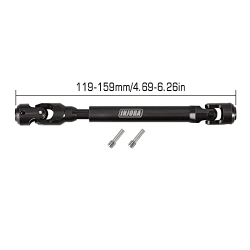 INJORA Heavy-Duty Steel Drive Shaft for 1/10 RC Crawlers – SCX10, TRX4, Redcat Gen8 (119-159mm)