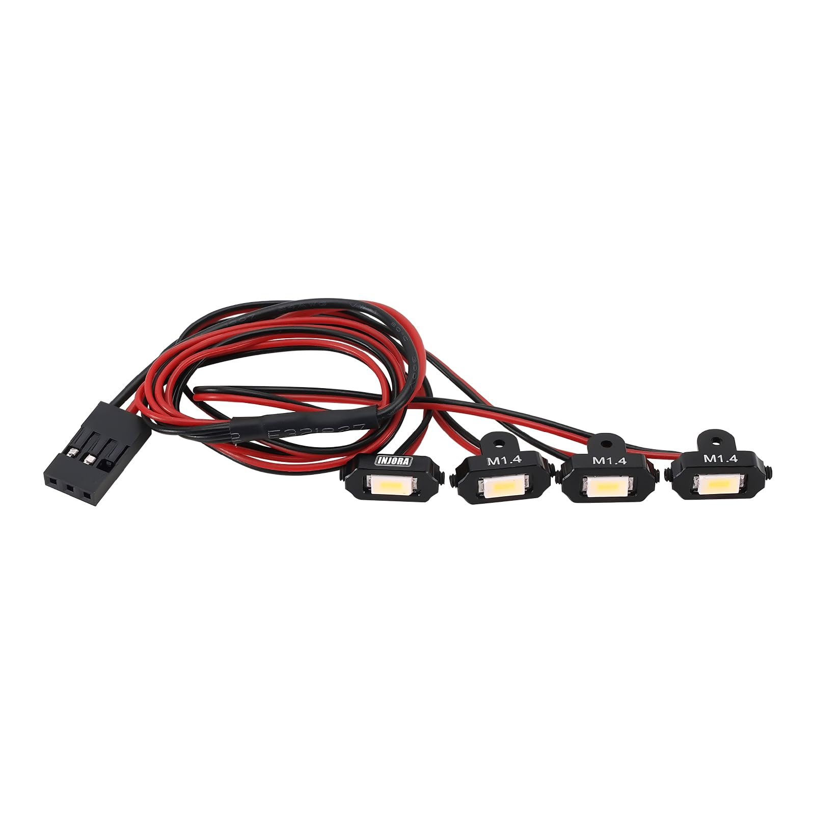 INJORA M1.4 Rock Lights Kit - 4 White LED Lights with Controller for 1/24 RC Crawler