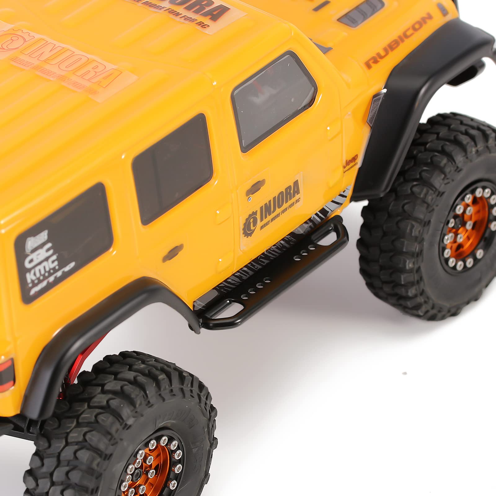 INJORA Metal Rock Sliders for Axial SCX24 Jeep, Deadbolt, Bronco, 4Runner – Upgrade Protection (No Pattern)
