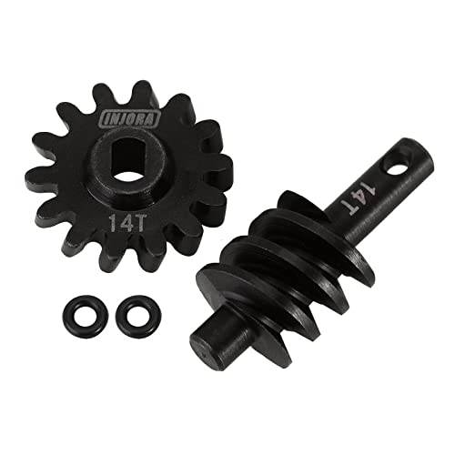 INJORA Overdrive Differential Gears 14T Steel Worm Gear Set for Axial SCX24