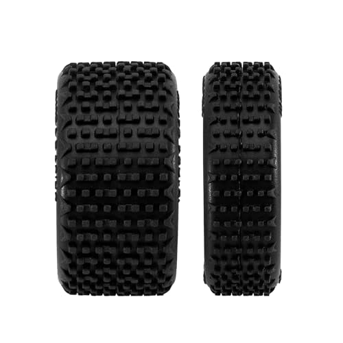 INJORA Pre-Mounted Pin Buggy Tires & Wheels for 1/24 Losi Micro-B – 4-Piece Set in Magenta