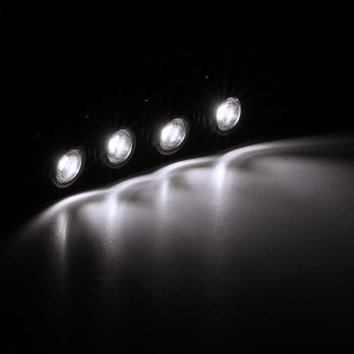 INJORA Round LED Lights for RC Crawlers (4-Pack White) – Adjustable Bracket, 3 Lighting Modes for TRX4M SCX24 1/18 1/24