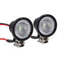 INJORA Round RC Headlights for 1:10 Crawler - White LED, Metal Bracket