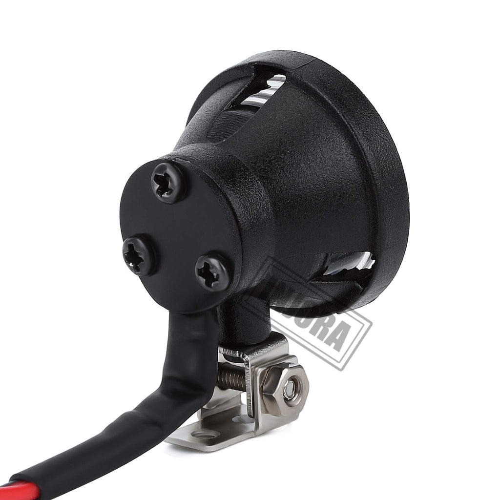 INJORA Round RC Headlights for 1:10 Crawler - White LED, Metal Bracket