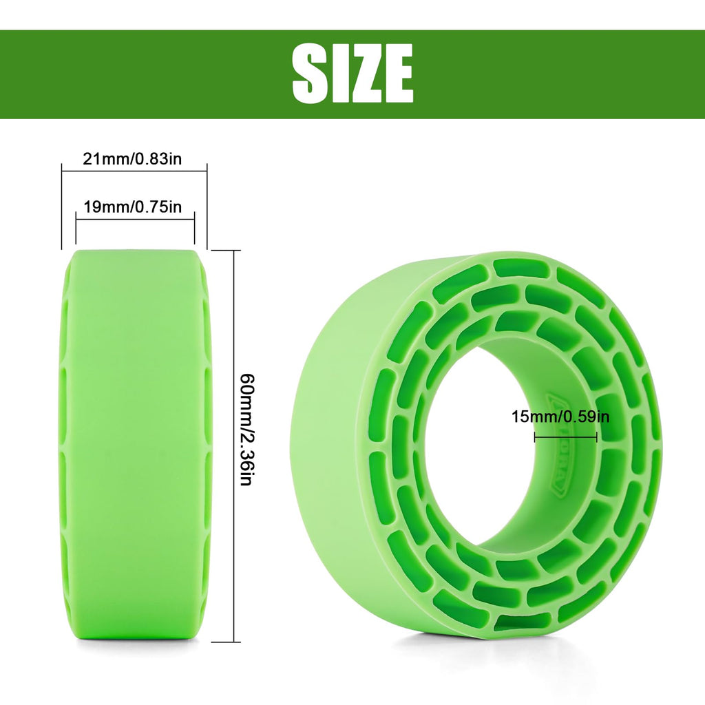 INJORA Silicone Rubber Tire Inserts 4-Pack Green for 68-72mm x 24-27mm 1.3" RC Tires