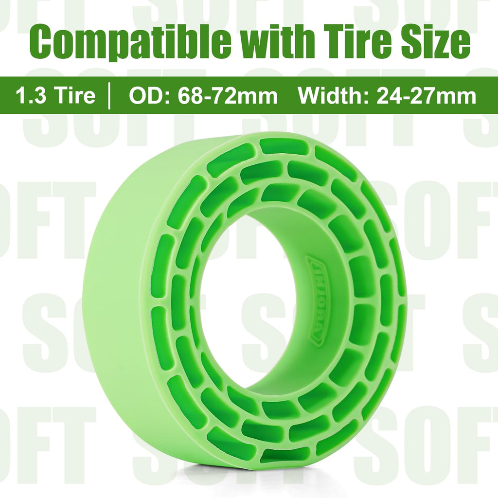 INJORA Silicone Rubber Tire Inserts 4-Pack Green for 68-72mm x 24-27mm 1.3" RC Tires