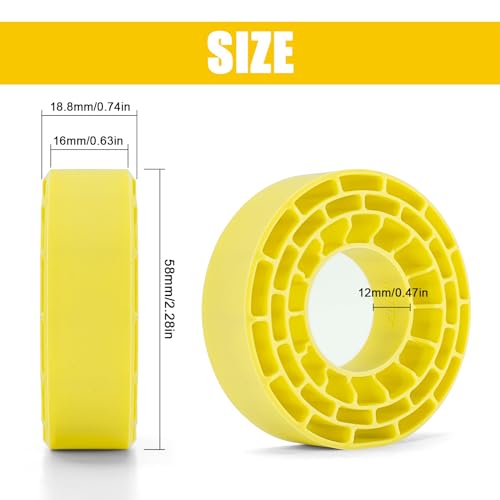 INJORA Silicone Rubber Tire Inserts for 62-64mm x 22-24mm 1.0" Crawler Tires (Yellow)