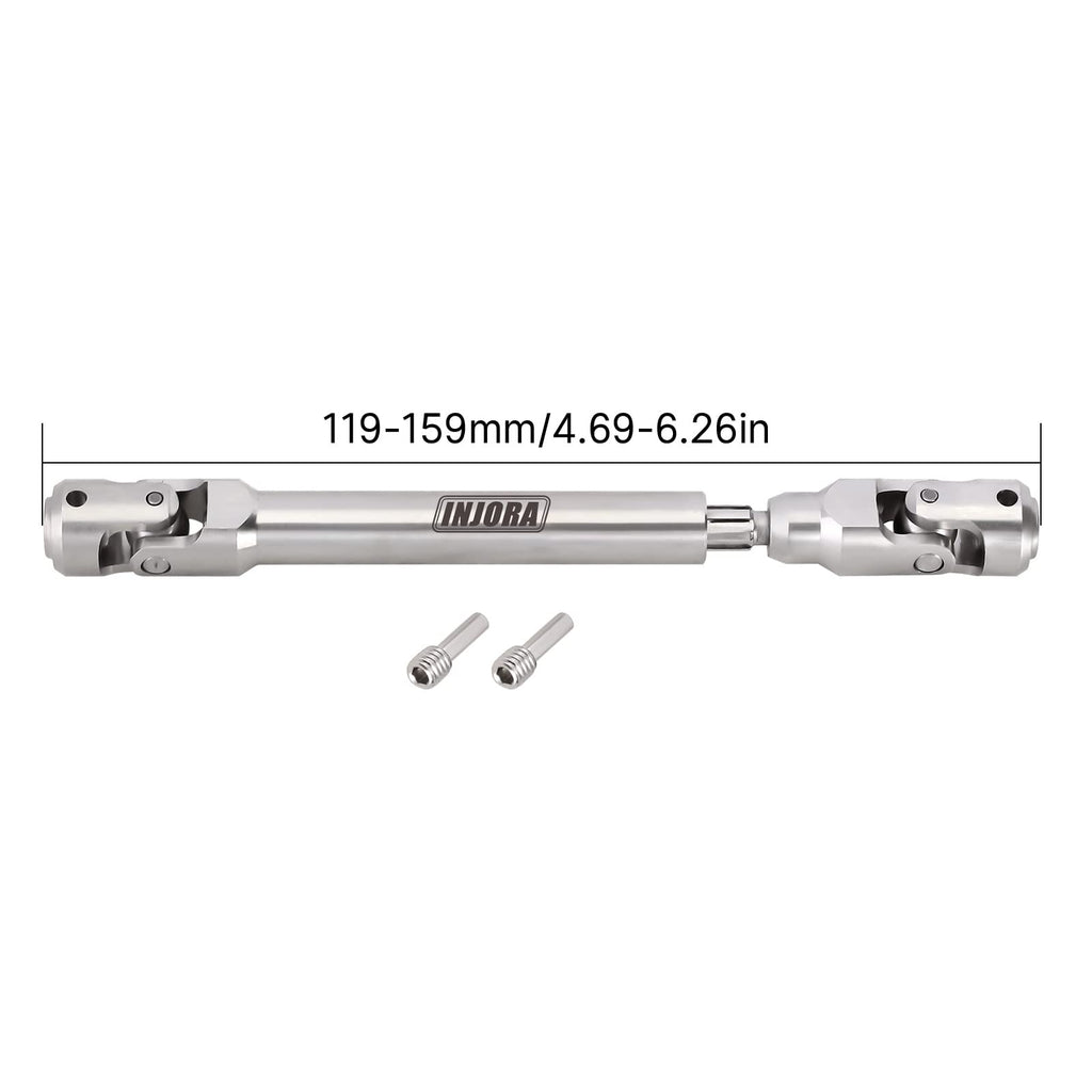 INJORA Stainless Steel Drive Shaft (119-159mm) for 1/10 RC Crawler – SCX10, TRX4, Gen8 Upgrade