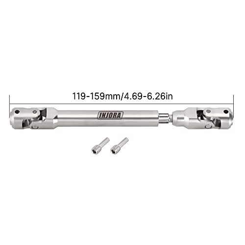 INJORA Stainless Steel Drive Shaft (119-159mm) for 1/10 RC Crawler – SCX10, TRX4, Gen8 Upgrade