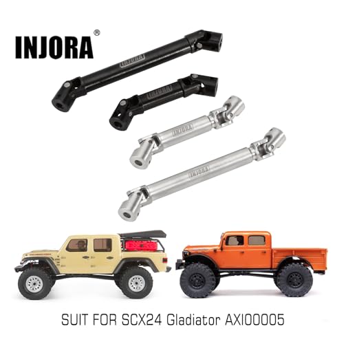 INJORA Stainless Steel Drive Shafts for Axial SCX24 Gladiator Dodge Power Wagon (2-Pack)