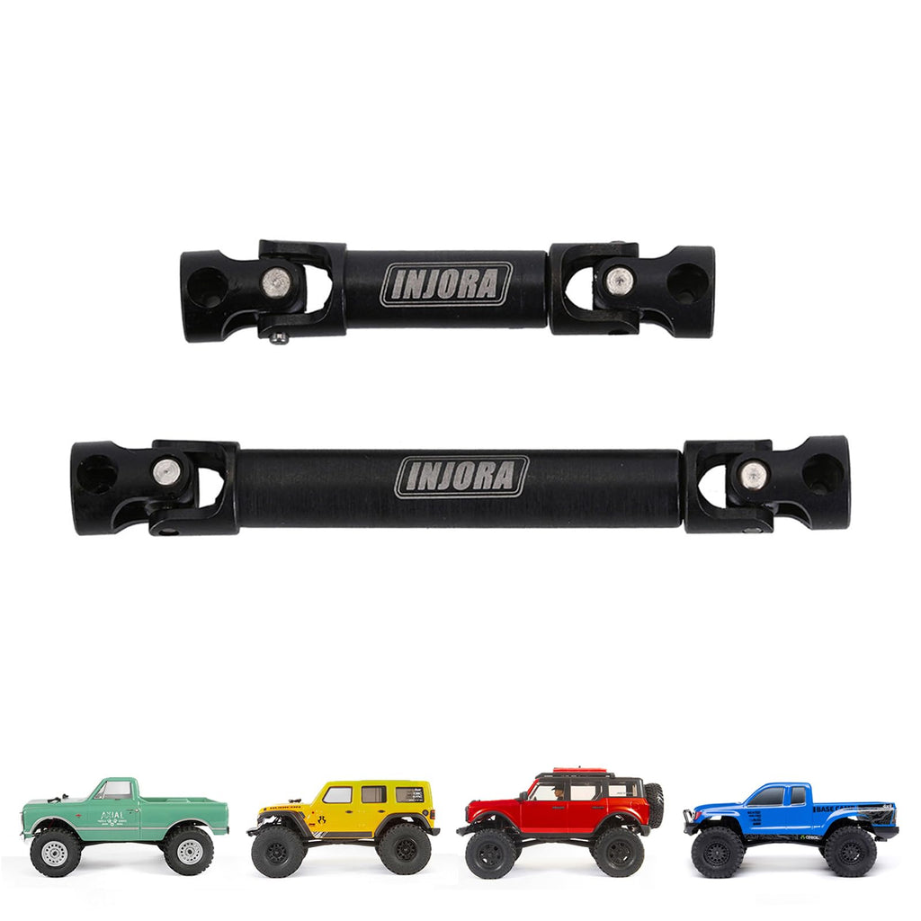 INJORA Steel Drive Shaft 2-Pack for Axial SCX24 C10 JLU Bronco Base Camp 4Runner - 17g Upgrade