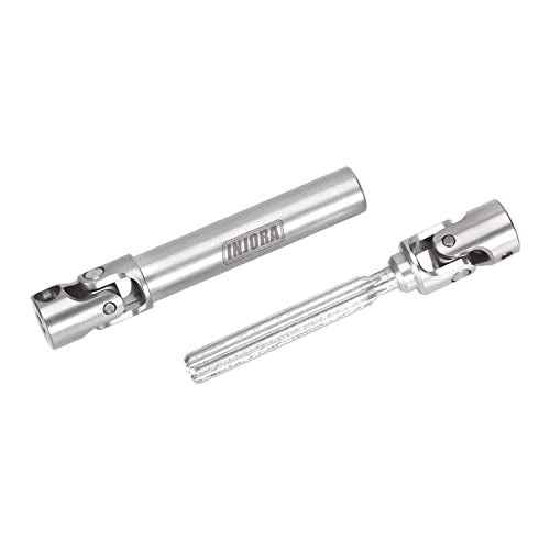 INJORA Steel Drive Shaft 2-Pack for SCX24 C10 JLU Bronco Base Camp 4Runner – Adjustable Lengths, 17g