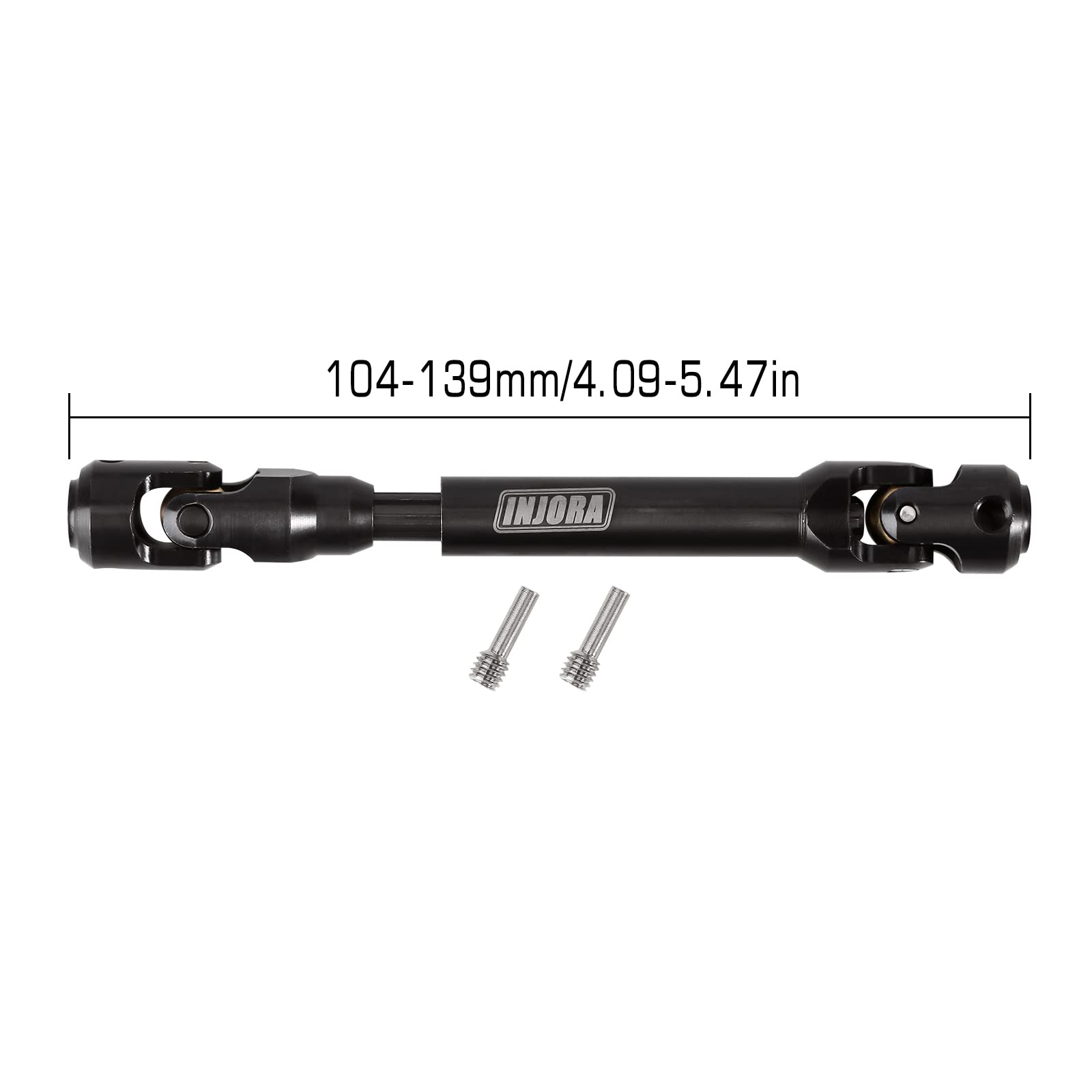 INJORA Steel Heavy-Duty Drive Shaft for 1/10 RC Crawlers (104-139mm)