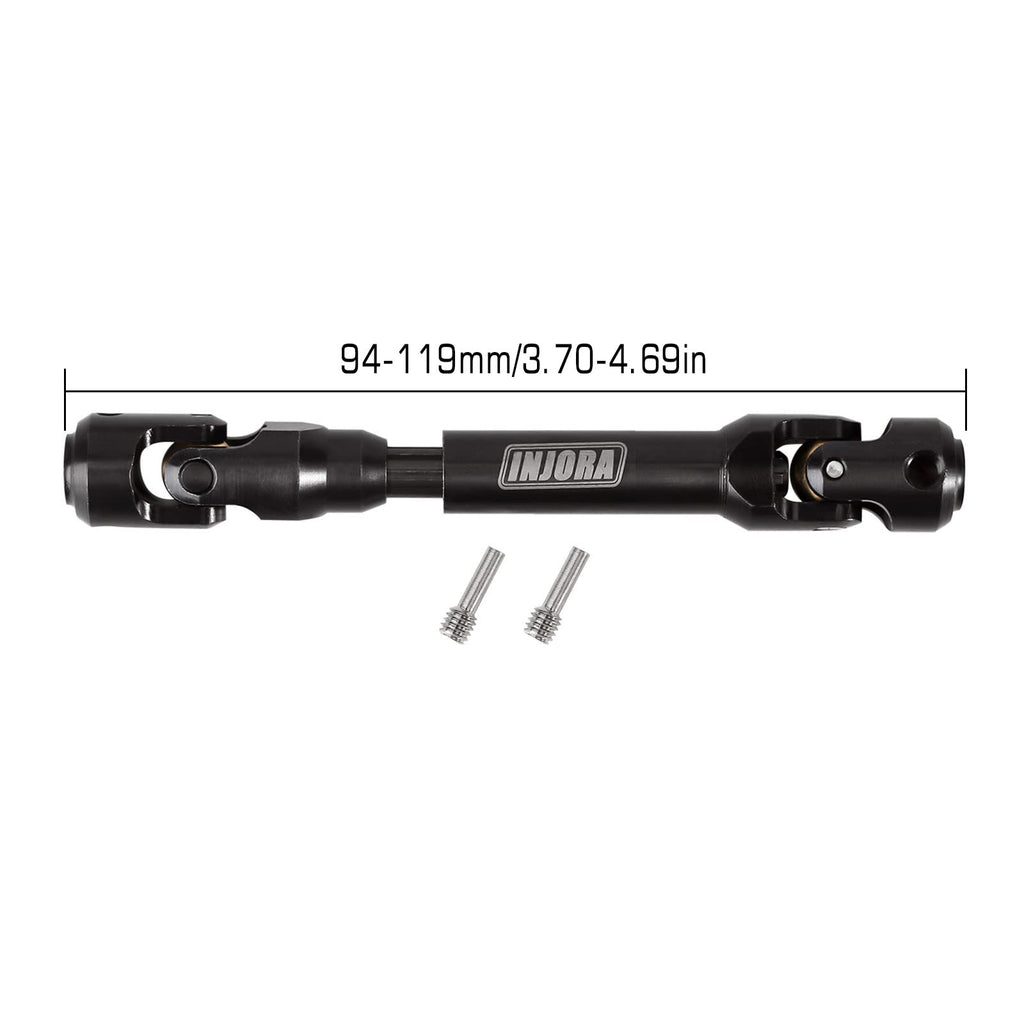 INJORA Steel Heavy-Duty Drive Shaft for 1/10 RC Crawlers (94-119mm) – Fits SCX10, TRX4, Redcat Gen8