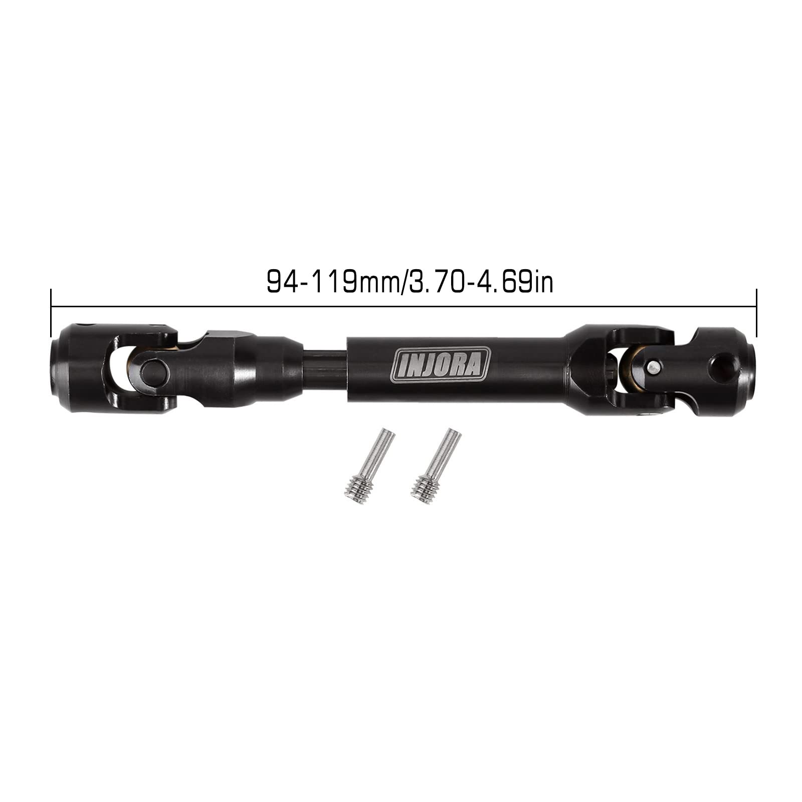 INJORA Steel Heavy-Duty Drive Shaft for 1/10 RC Crawlers (94-119mm) – Fits SCX10, TRX4, Redcat Gen8
