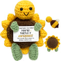 Inspirational Crochet Turtle Gift - Handmade Emotional Support Plush with Positive Card