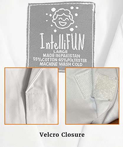 IntelliFun Kids Lab Coat – Cotton Science Dress-Up for Ages 2-10 (Small 2-3 Years)
