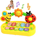 Interactive Baby Piano Toy with Light-Up Keys and Detachable Insect Activity Center - 4-in-1 Musical Learning Toy for Toddlers 1-3 Years