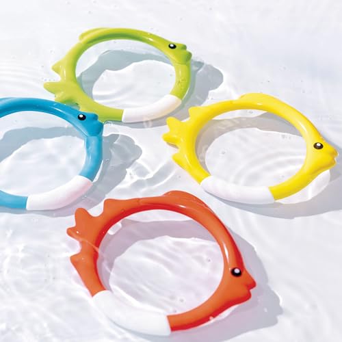 Intex Dive Rings 4-Pack – Underwater Pool Toys for Kids Ages 6-8