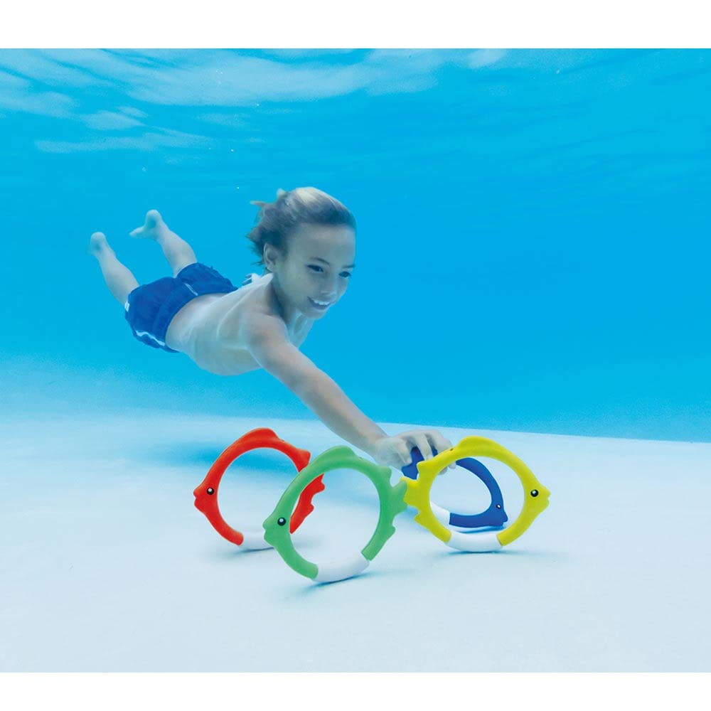 Intex Dive Rings 4-Pack – Underwater Pool Toys for Kids Ages 6-8