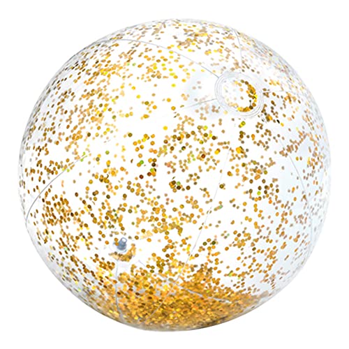 Intex Glitter-Filled Inflatable Beach Ball – 51 cm Diameter – Pink or Gold