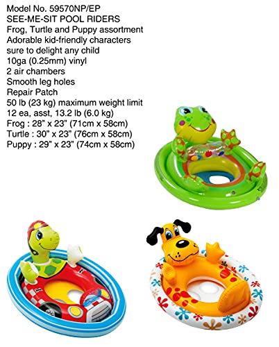 Intex Inflatable See Me Sit Pool Rider for Toddlers (Animal Design Varies)