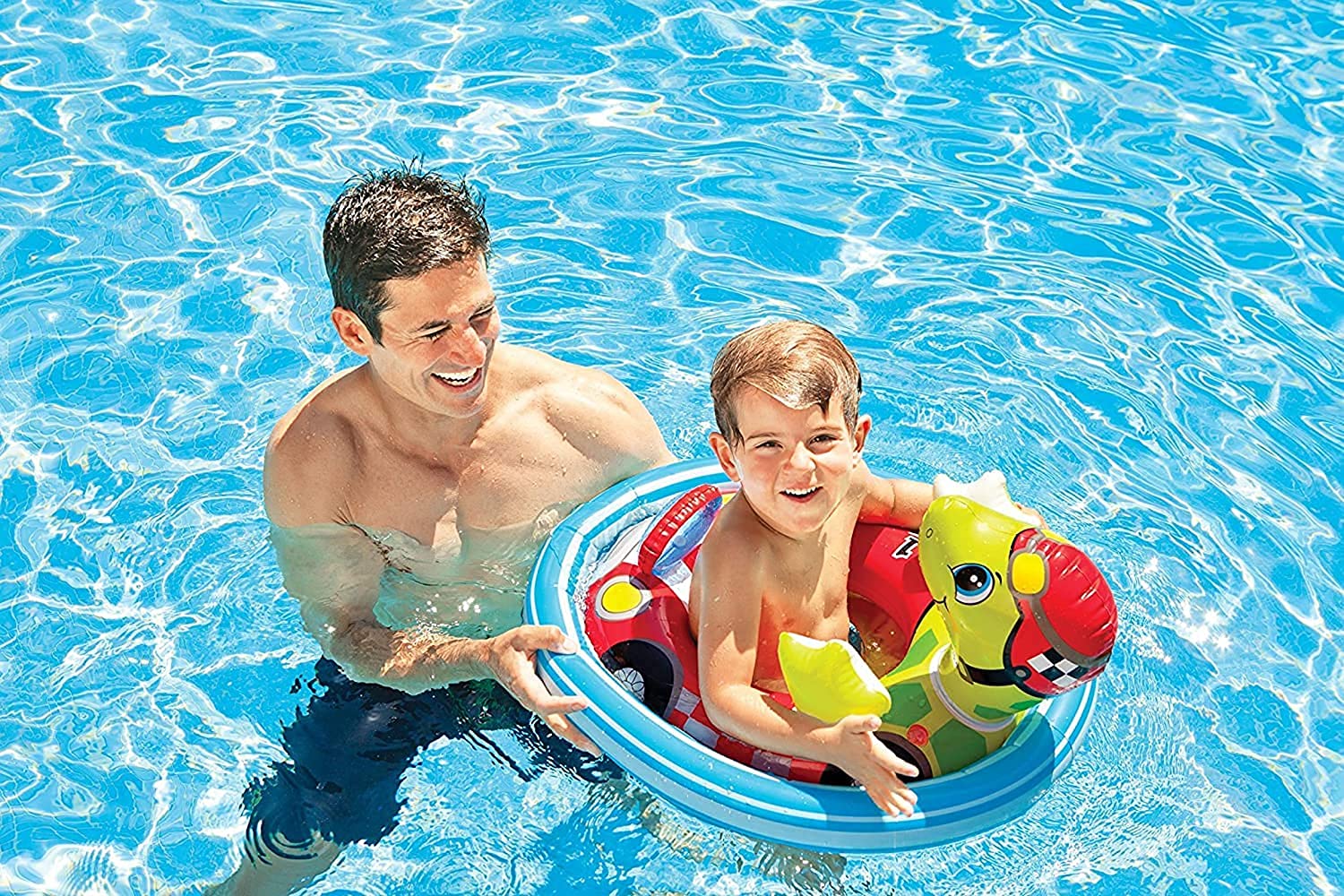 Intex Inflatable See Me Sit Pool Rider for Toddlers (Animal Design Varies)