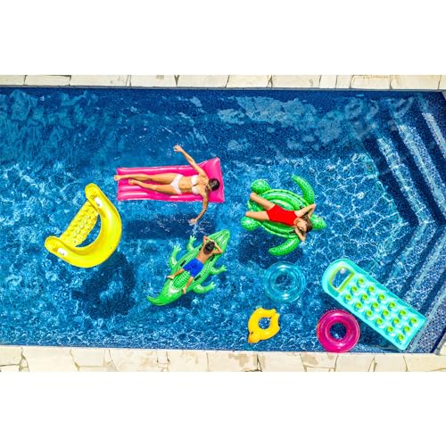 INTEX Sit 'N Float Inflatable Pool Lounge – 220 lb Capacity, Built-In Cup Holders, 58" x 39"