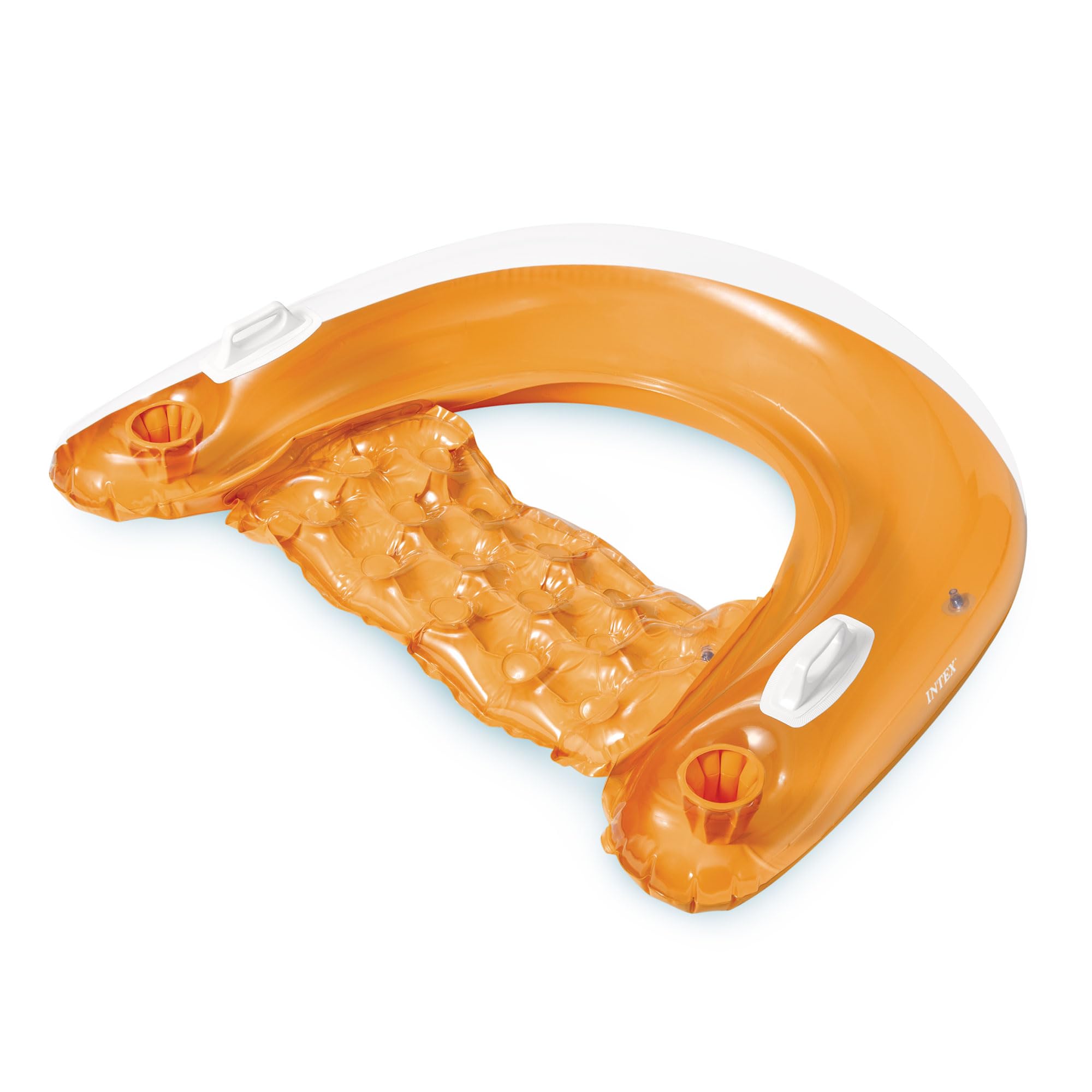 INTEX Sit 'N Float Inflatable Pool Lounge – 220 lb Capacity, Built-In Cup Holders, 58" x 39"