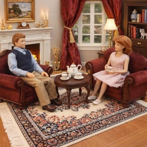 Inusitus 2-Pack Miniature Dollhouse Rugs – 10x7 Inch Oriental Style Carpets for 1:6, 1:12, 1:24 Scales