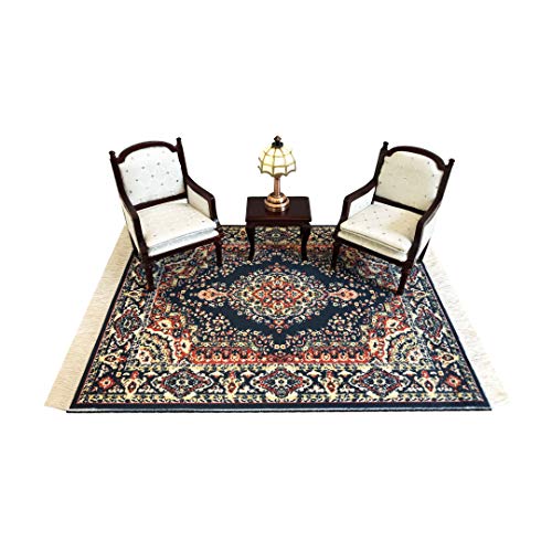 Inusitus 2-Pack Miniature Dollhouse Rugs – 10x7 Inch Oriental Style Carpets for 1:6, 1:12, 1:24 Scales