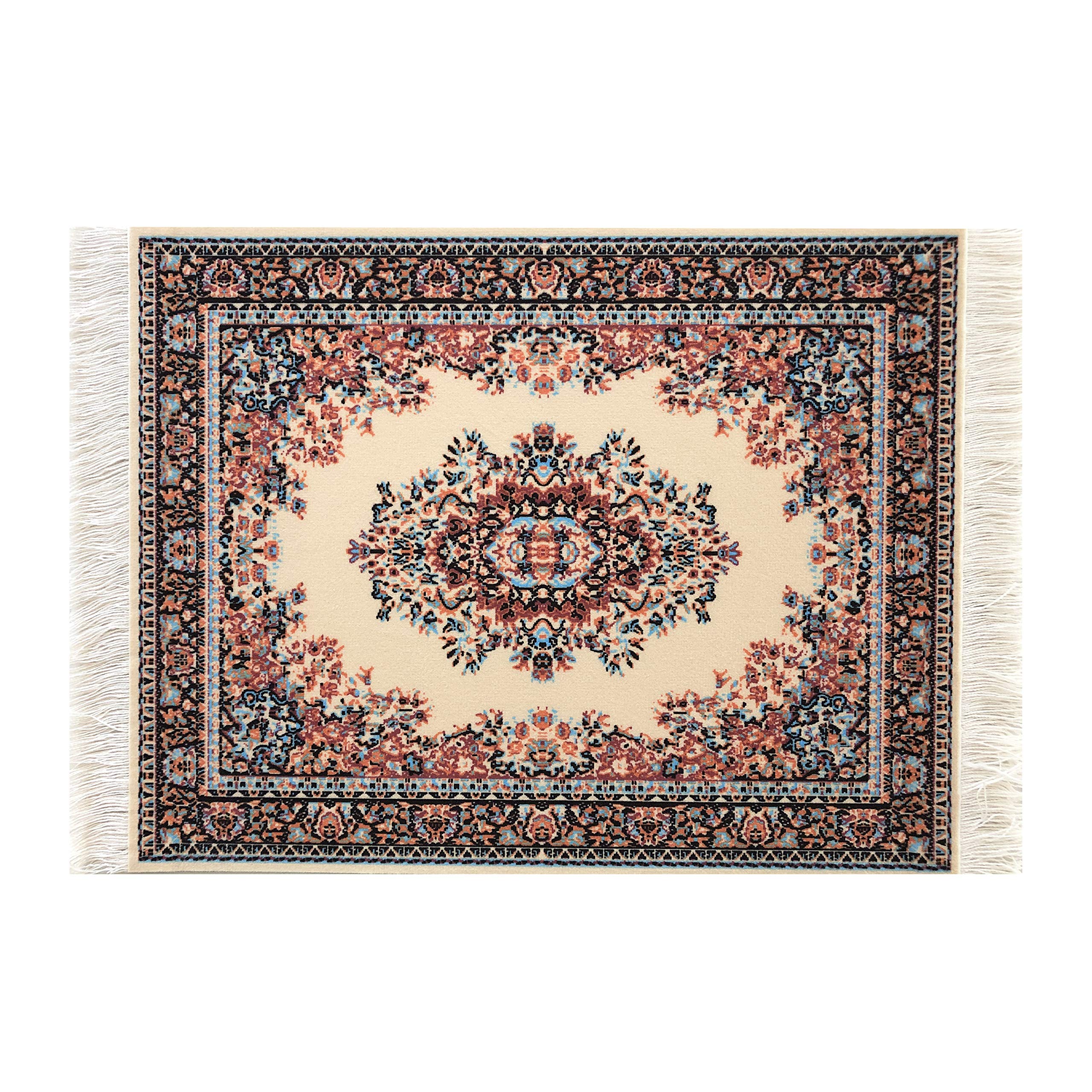 Inusitus 2-Pack Miniature Dollhouse Rugs – 10x7 Inch Oriental Style Carpets for 1:6, 1:12, 1:24 Scales