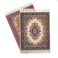 Inusitus Set of 2 Miniature Oriental Rugs for Dollhouses – 10x7 Inch Velvet Carpets with Fringe