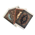 Inusitus Set of 4 Miniature Oriental Dollhouse Rugs – 6x4 Inch Velvet Carpets with Fringe for 1:24 to 1:12 Scale
