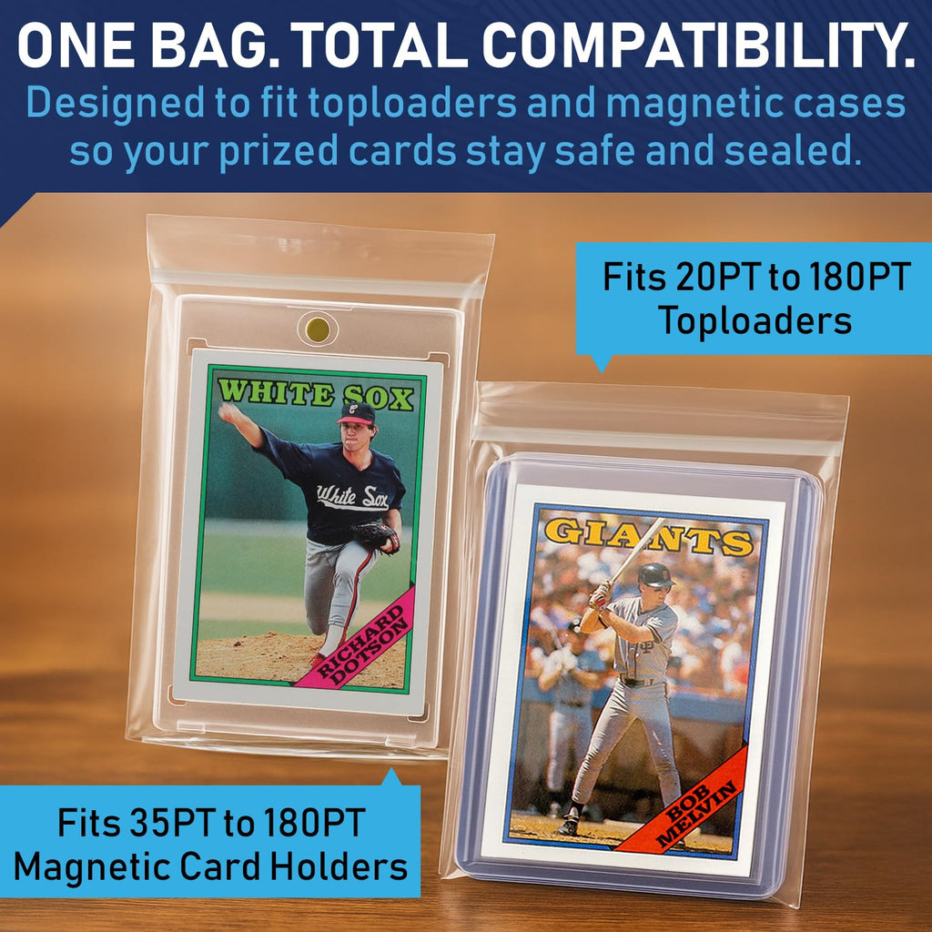 Invested Alliance 500-Pack Resealable Team Bags for Trading Cards – 3 3/8" x 5" Clear Polypropylene Sleeves for Toploaders, Magnetic Holders, and Sports Card Protection