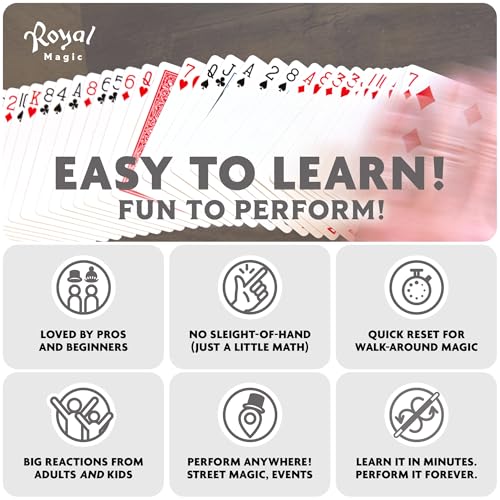 Invisible Deck of Cards Trick – Red Bicycle Playing Cards Magic Trick for Beginners & Pros by Royal Magic