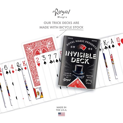 Invisible Deck of Cards Trick – Red Bicycle Playing Cards Magic Trick for Beginners & Pros by Royal Magic